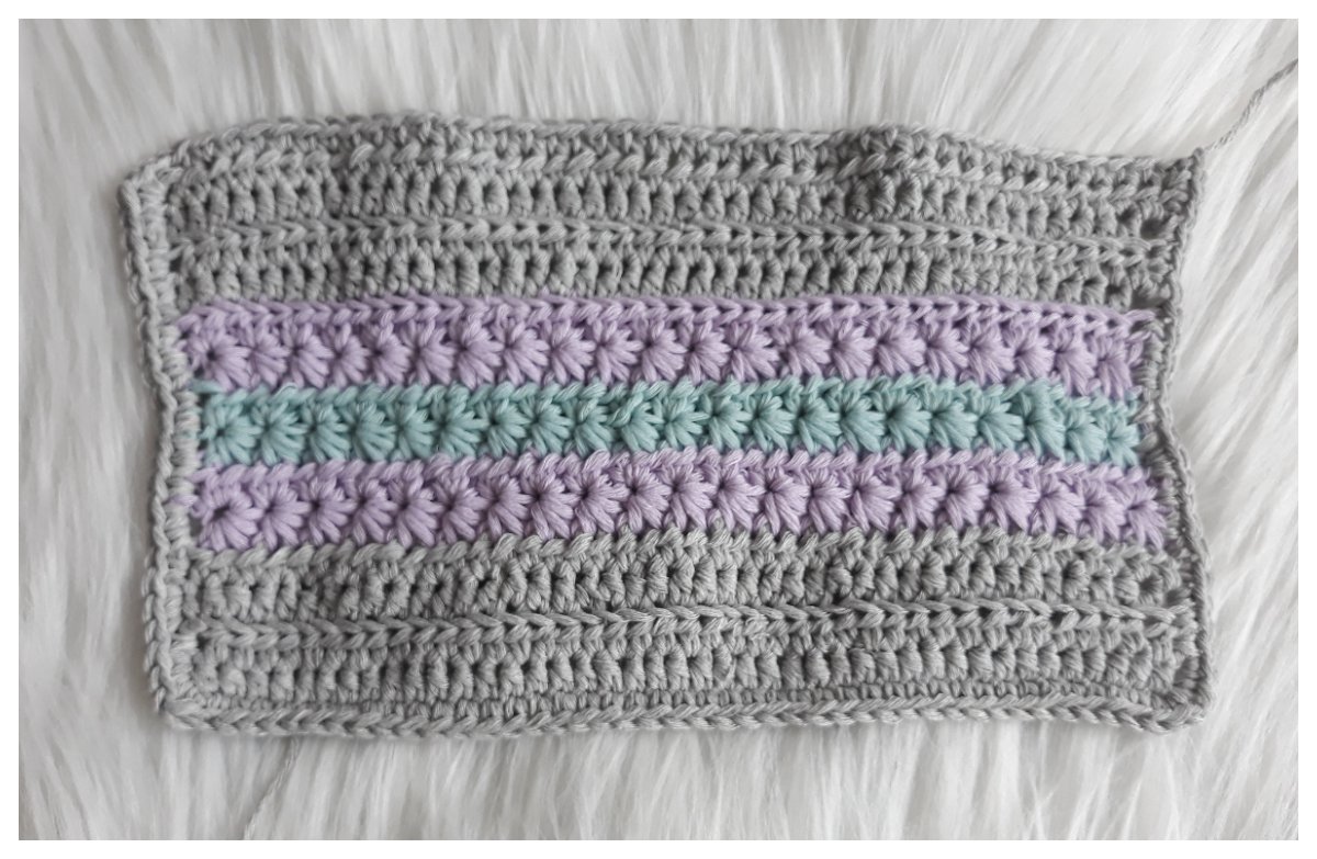 Blog-Inhaltsbild für 'Taschen- Set im Sternchenmuster, kostenlose Häkelanleitung'